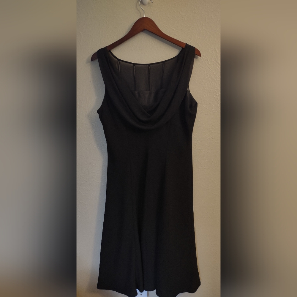 Evan-Picone Black Rhinestone Embellished Drape Back Dress Size 16 - Picture 15 of 16